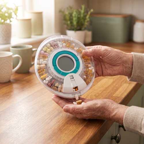 Automatic Pill Dispenser with Lock & Alarm